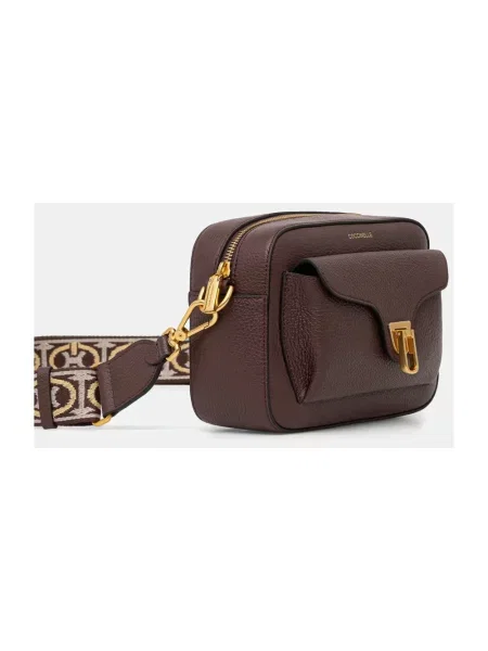 Coccinelle torebka crossbody skórzana brązowa
