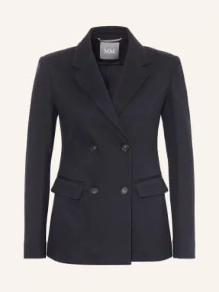 Mm By Max Mara Marynarka Z Dżerseju Rotondo blau granatowa