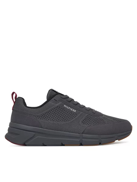 Tommy Hilfiger Сникърси Light Knitted Hilfiger Runner сив