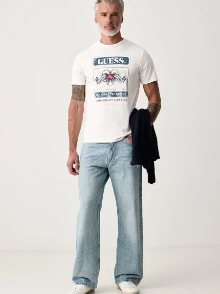 Guess tricou pentru bărbați din bej