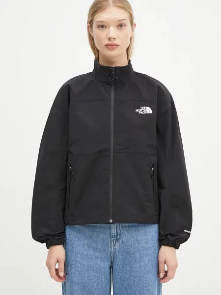 The North Face geaca Easy Wind Track Jacket femei de tranzitie oversize negru