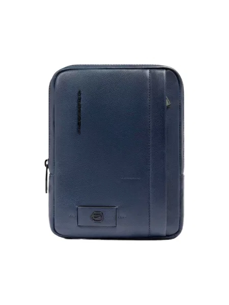 Torba crossbody Piquadro skórzana niebieska