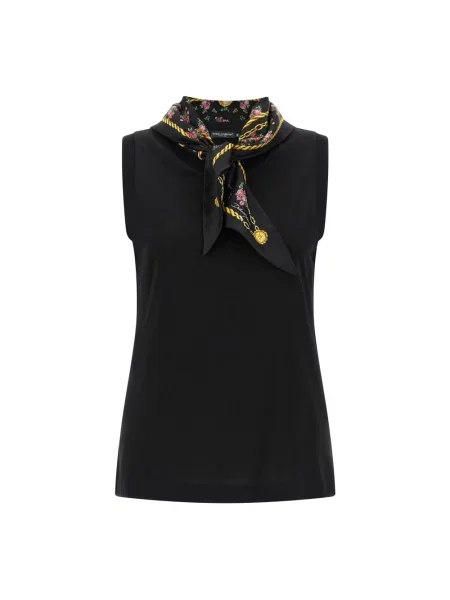 Top Dolce And Gabbana z dżerseju czarny