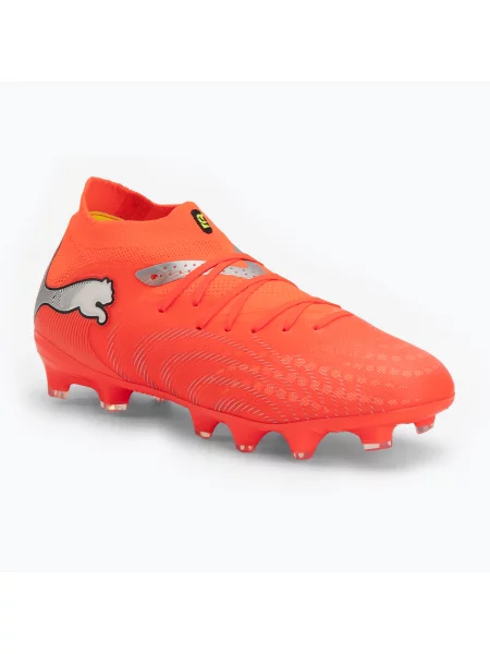 Încălțăminte de fotbal pentru copii PUMA Future 9 Pro FG/AG Jr glowing red/puma white/puma black/puma silver alb