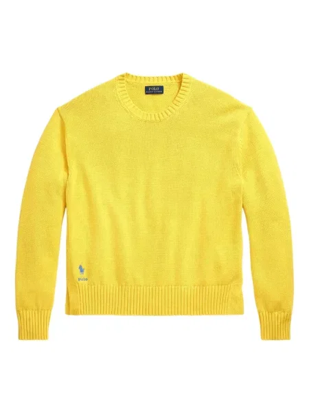 Haftowane szorty jeansowe Polo Ralph Lauren skórzane na ramiączkach niebieskie