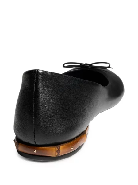 Balerini Gucci cu funde din bambus negru