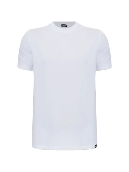 Tricou Dsquared2 cu decolteu rotund cu autograf alb