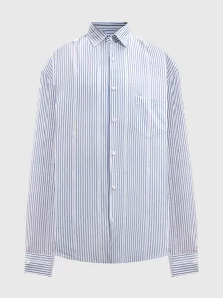 Сорочка подвійної конструкції в смужку Vetements блакитна