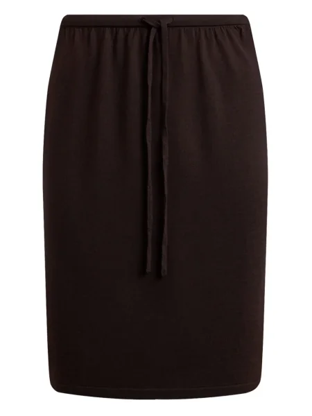 Fustă 12 Storeez din lână merinos cu cordon maro