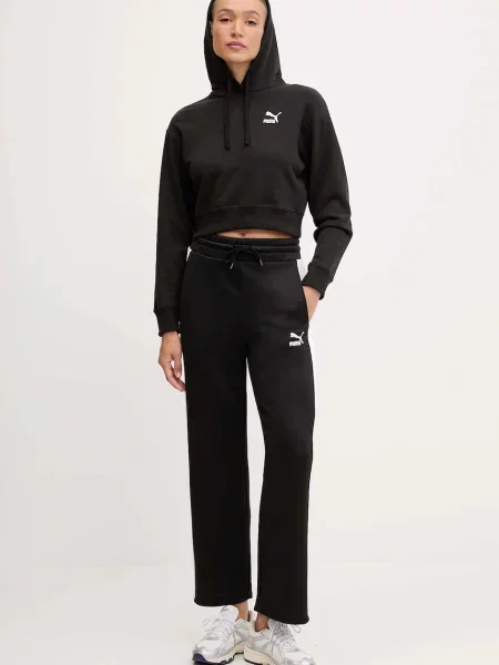 Puma spodnie dresowe Iconic T7 Straight Leg Track Pants wzorzyste czarny