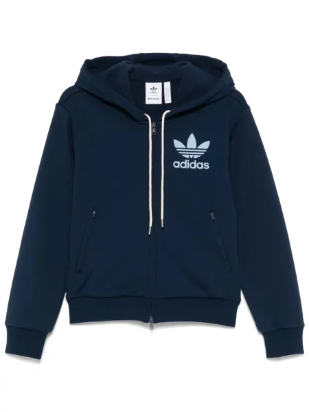 Hanorac din fleece Adidas cu glugă roșu
