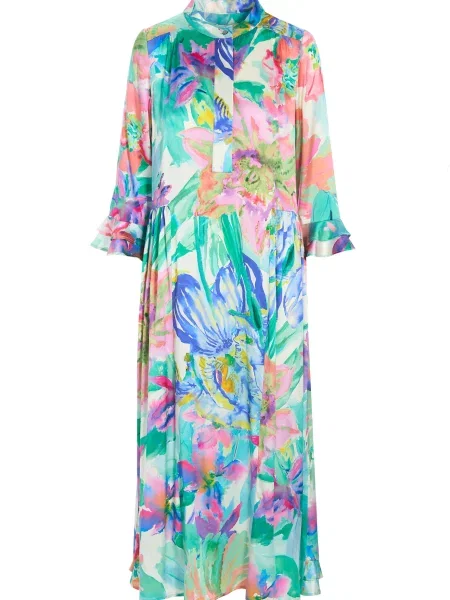 Dea Kudibal Košeľové šaty Rosannadea tmavomodrá / nefritová / ružová biela