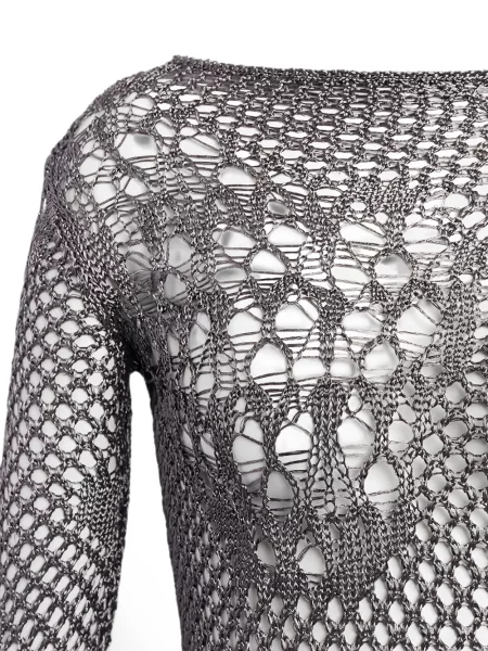 Rochie mini Dondup zdrențuiți tricotate gri