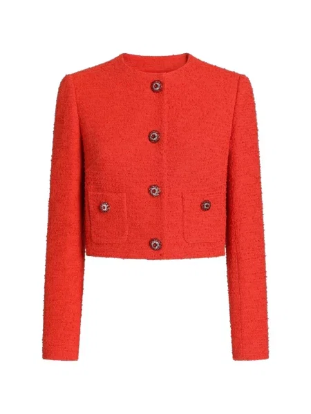 Geacă Dolce & Gabbana din tweed portocaliu