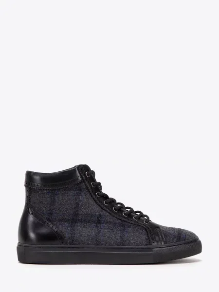 Sneakersy skórzane wysokie czarne