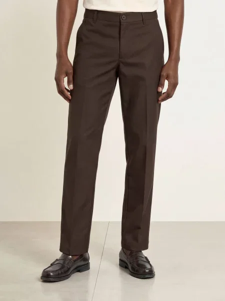 Les Deux Chino Kalhoty Regular Fit tmavě hnědá