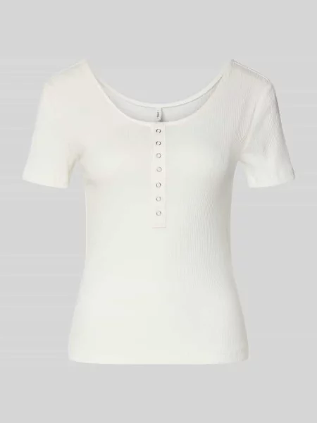 T-shirt o kroju slim fit z mieszanki bawełny model SIMPLE' Only biała