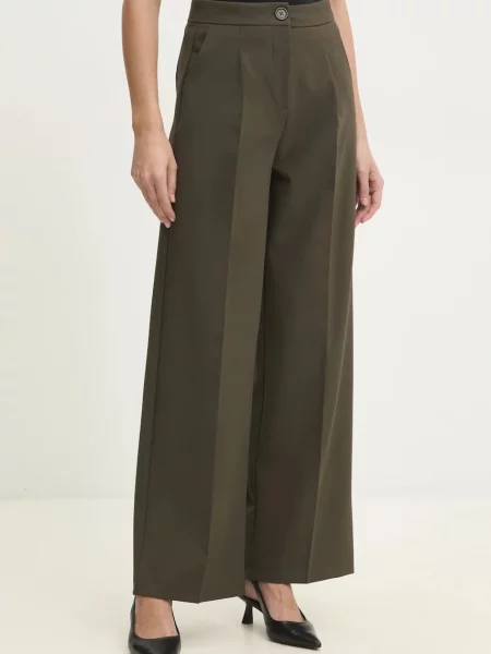 Answear Lab spodnie fason chinos high waist zielony