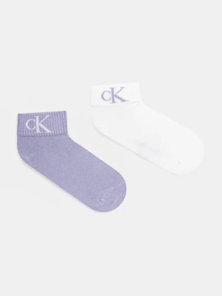 Чорапи Calvin Klein Jeans 2 чифта лилаво виолетово