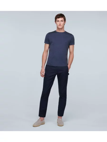 Tricou Loro Piana de mătase albastru