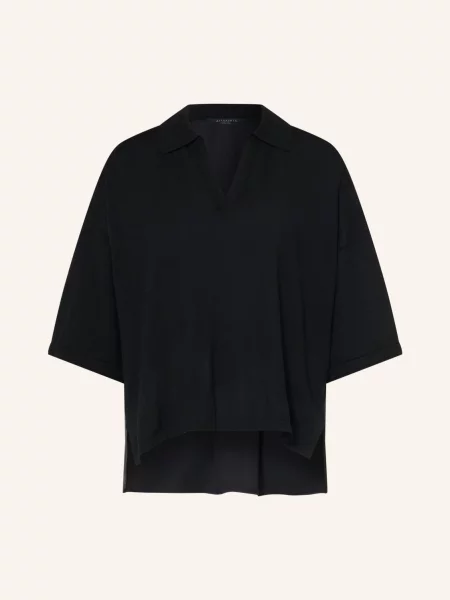Allsaints Úpletové Tričko Bern Z Kombinace Materiálů černá