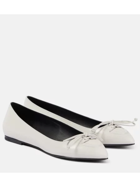 Balerini Alaïa din piele alb
