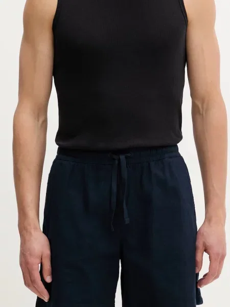 Tommy Jeans σορτς ανδρικά με λινό μπλε