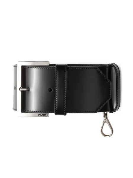 Кожаный сутиен Prada черно