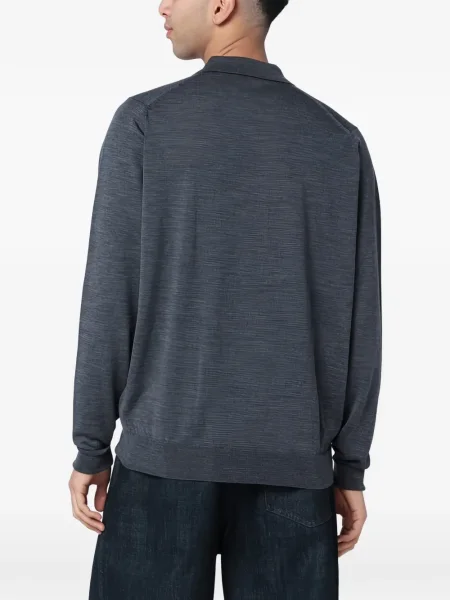 Lung tricou polo John Smedley gri
