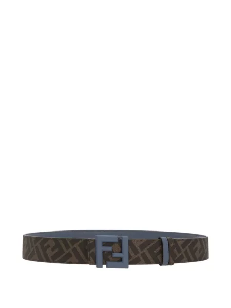 Pasek Fendi skórzany z logo niebieski