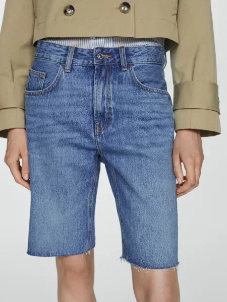 MANGO Шорти джинсові синій