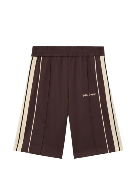 Шорти Palm Angels на райета с автограф кафяво