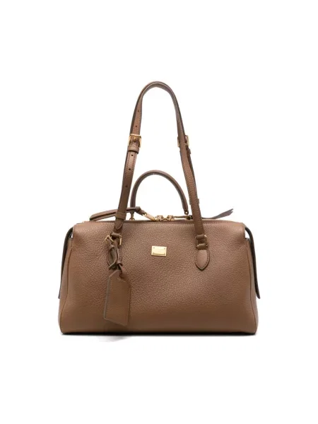 Torebka Dolce And Gabbana skórzana beżowa