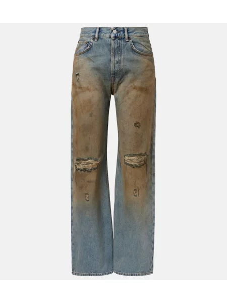 Blugi Acne Studios zdrențuiți albastru