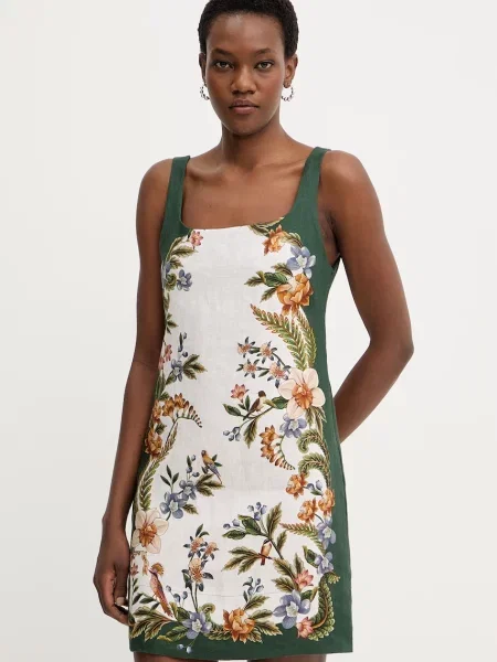 Farm Rio rochie din in verde