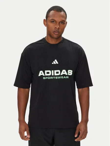 T-shirt z nadrukiem z logo Adidas Sportswear czarna