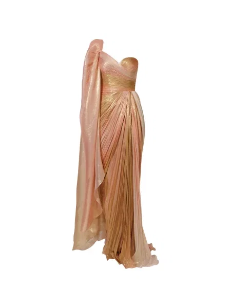Rochie maxi Iris Serban drapată cu un umăr gol