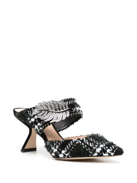 Papuci tip mules Nicholas Kirkwood de lână negru