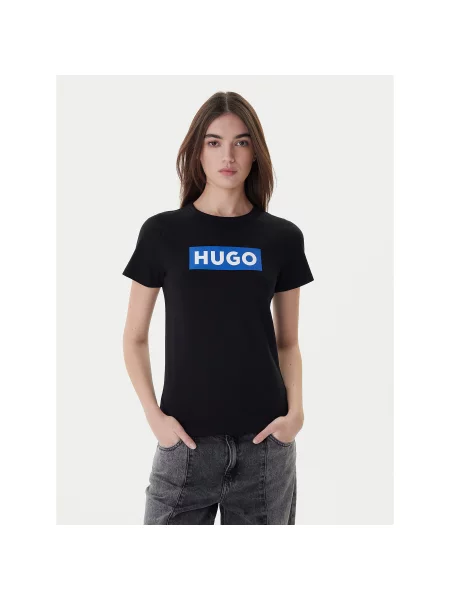 HUGO Majica Classic črna