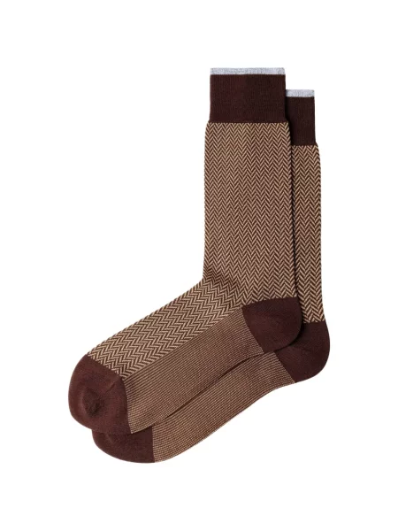 Șosete Hackett London cu model herringbone maro
