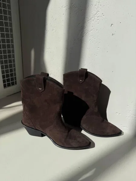 Замшевые сапоги 105.store коричневые