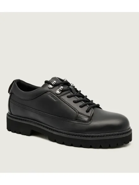 HUGO De piele pantofi derby Draven negru