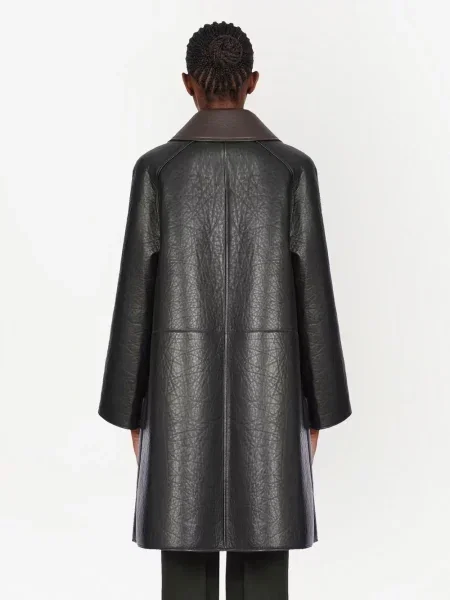 Płaszcz Ferragamo skórzany czarny