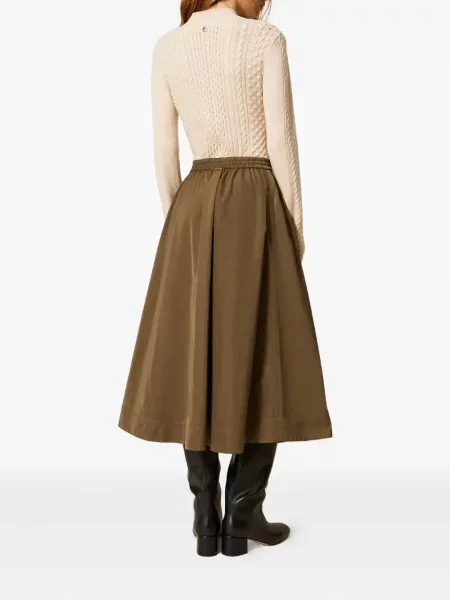 Fustă midi Twinset până la genunchi verde