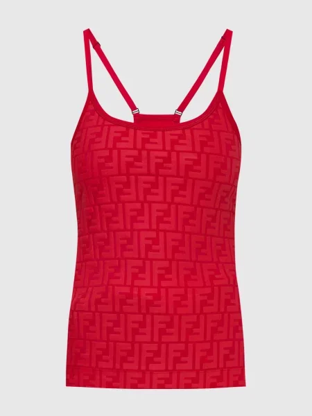 Топ в принт логотипу Fendi червоний