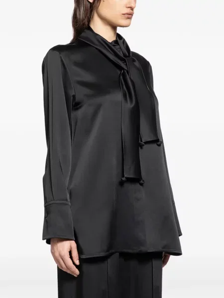 Bluză Jil Sander din satin negru