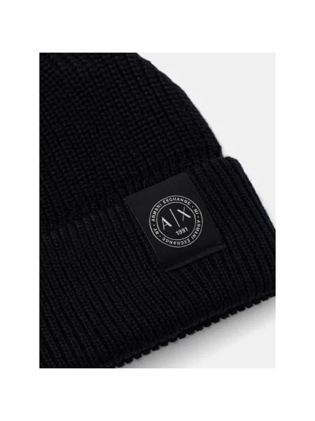 Armani Exchange căciulă pentru bărbați cu amestec de lână negru