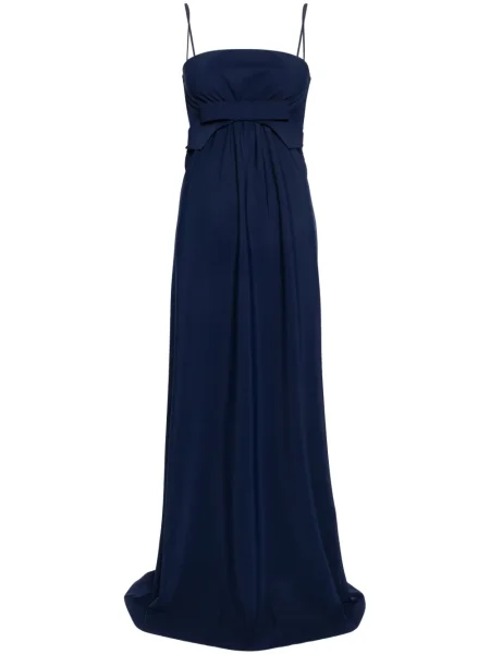Rochie maxi Chiara Boni La Petite Robe cu funde de costum albastru