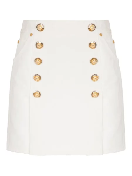 Fustă Balmain din canvas alb