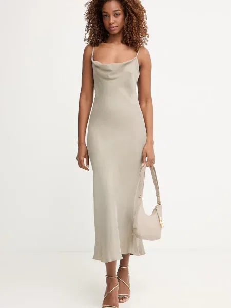 Guess білизняна сукня з віскозою AKILINA